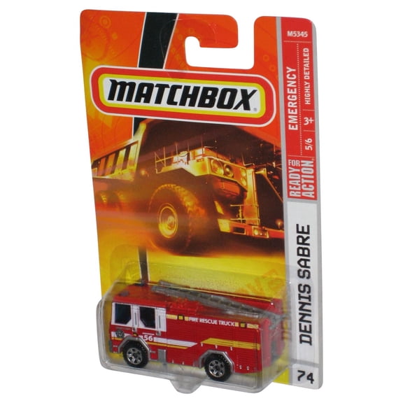 Matchbox Emergency 5/6 (2007) Red Dennis Sabre Fire Truck Toy #74