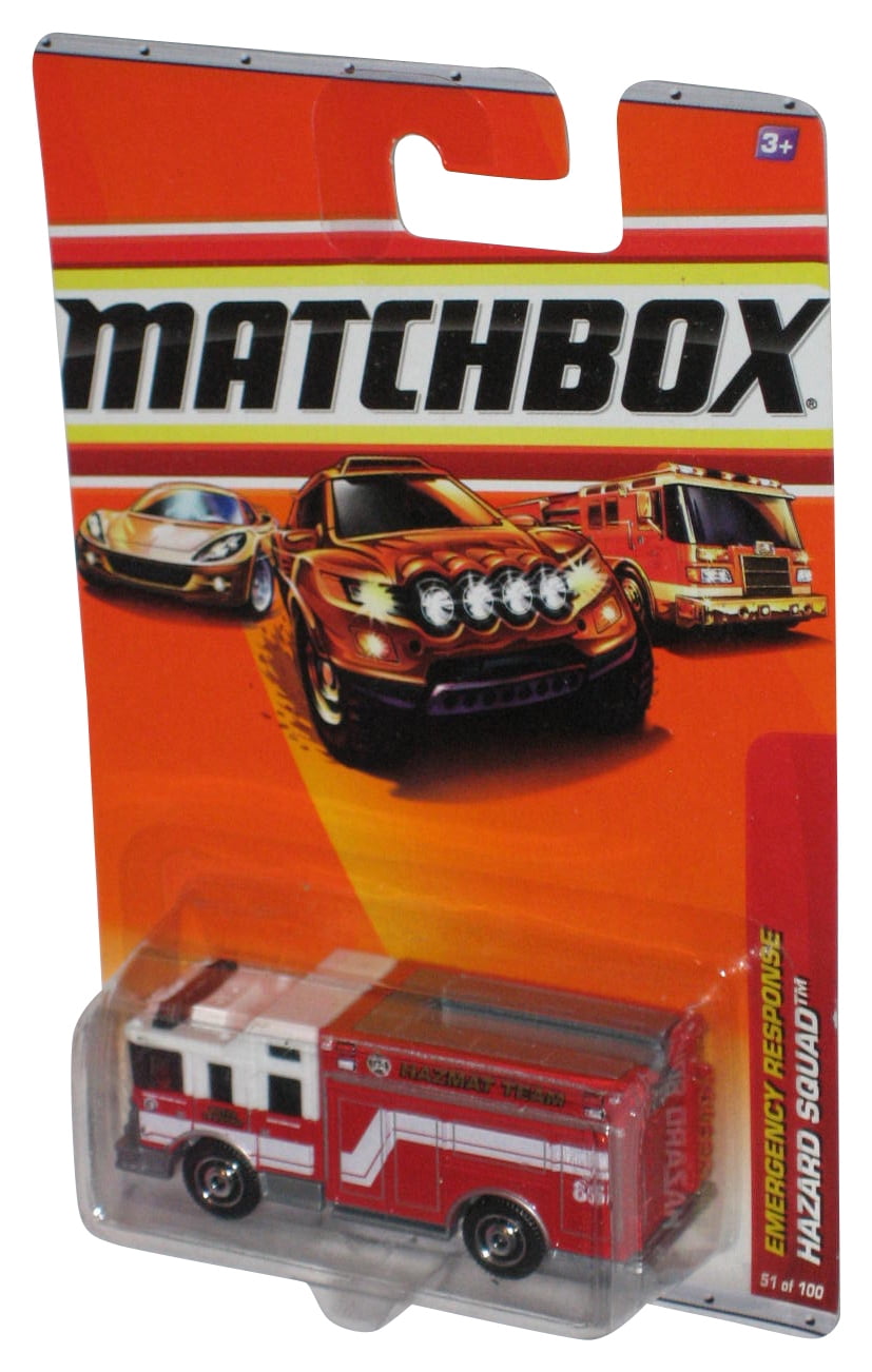 Matchbox Emergency Response 2009 Red White Hazard Squad Truck Toy 51 100