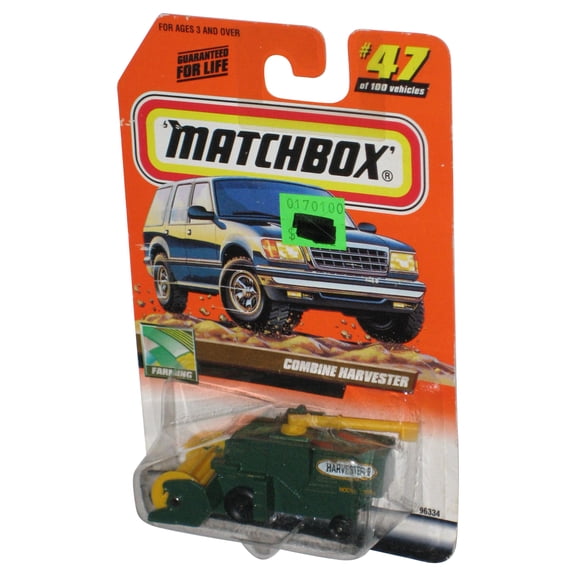 Matchbox Farming (1999) Combine Harvester Green Toy Vehicle 47/100 - (Dented Plastic)