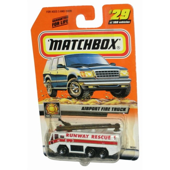 Matchbox Fire Fighters (1999) Runway Rescue 1 White Airport Truck #29/100