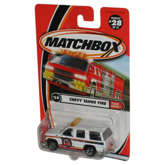 Matchbox Flame Eaters (2000) White Chevy Tahoe Toy Truck 28/75