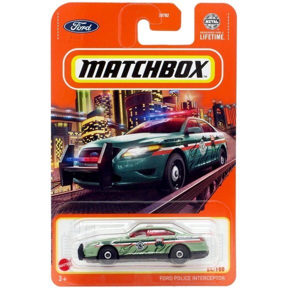 Matchbox Ford Police Interceptor Diecast Car (Green)