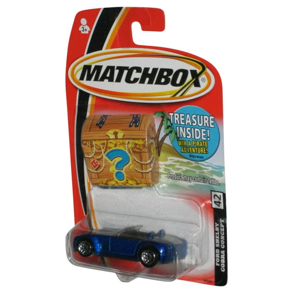 Matchbox Ford Shelby Cobra Concept (2005) Mattel Blue Toy Car w/ Treasure Chest