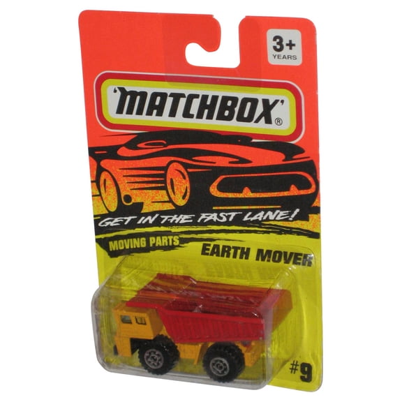 Matchbox Get In The Fast Lane (1994) Orange & Red Earth Mover Construction Toy #9