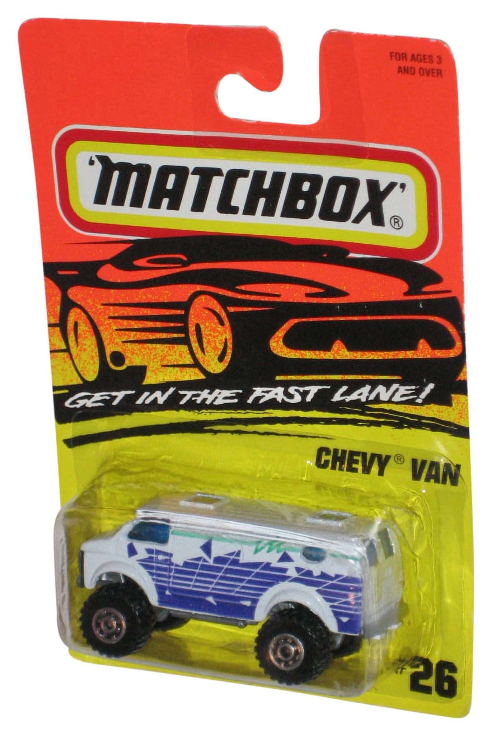 Matchbox Get In The Fast Lane (1995) White Chevy Toy Van #26