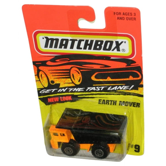Matchbox Get In The Fast Lane (1996) Orange & Black Construction Toy Truck #9