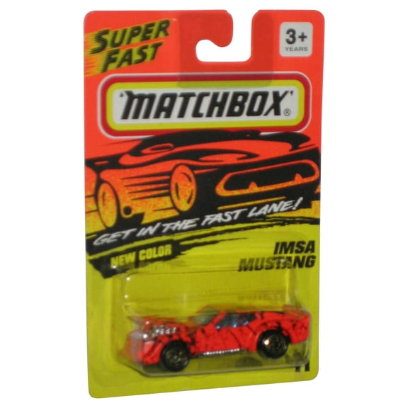 Matchbox Get In The Super Fast Lane (1993) Orange Imsa Mustang Toy Car #11