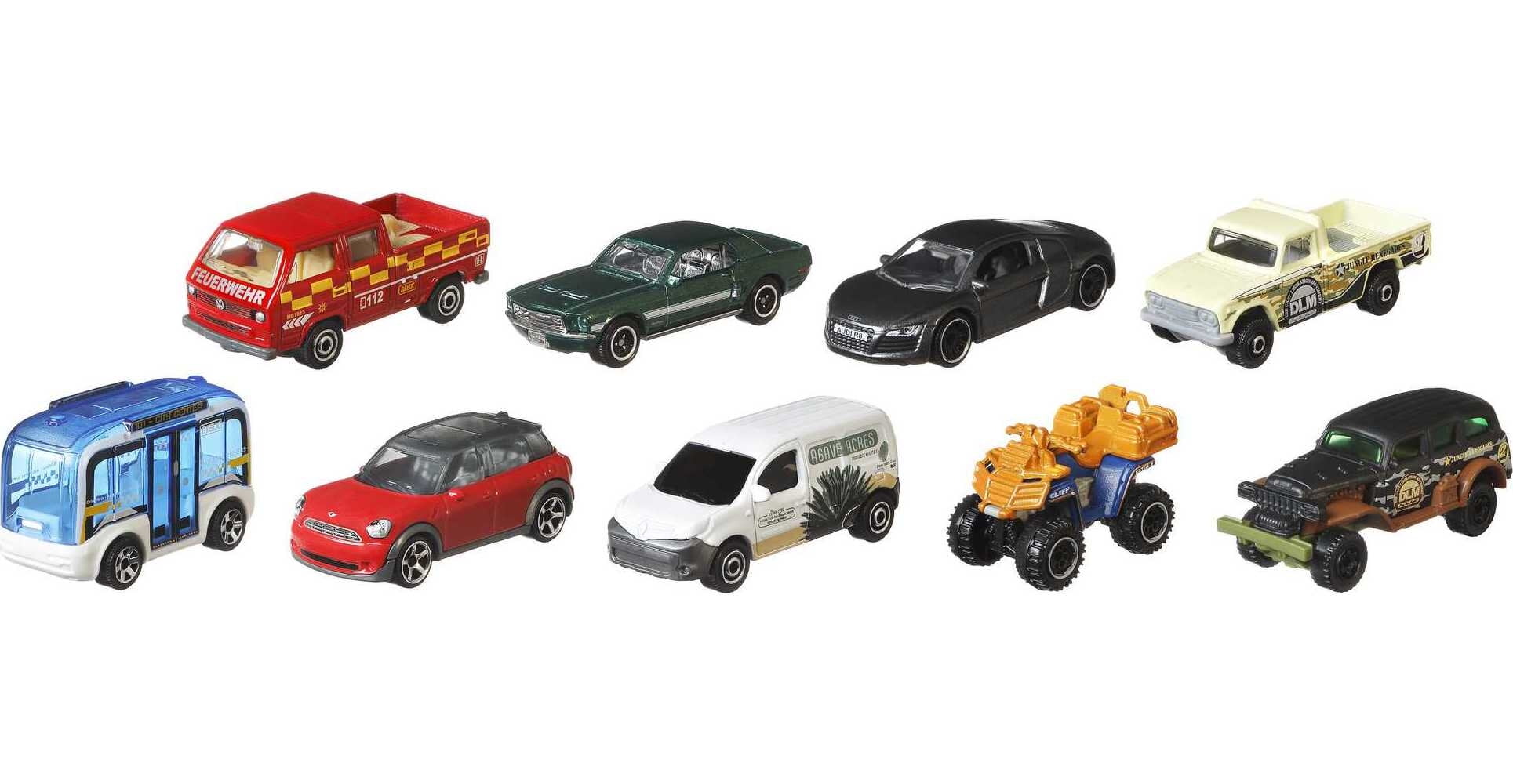 Matchbox Gift Set of 9 Themed Cars or Trucks in 1:64 Scale (Styles May  Vary) 
