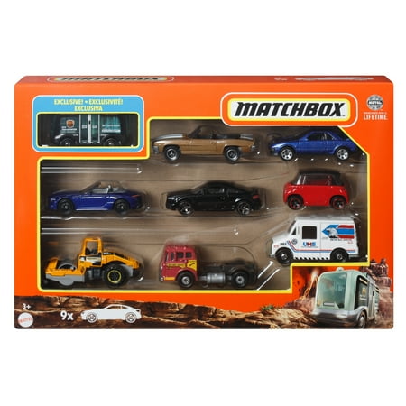 Matchbox Gift Set of 9 Cars or Trucks 1:64 Scale, Construction, Rescue or Planes (Styles May Vary)