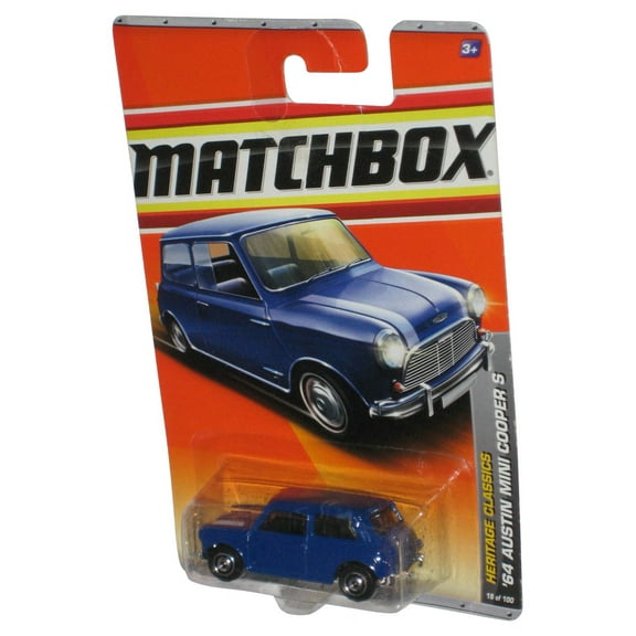 Matchbox Heritage Classics (2010) Blue '64 Austin Mini Cooper S Toy Car 19/100