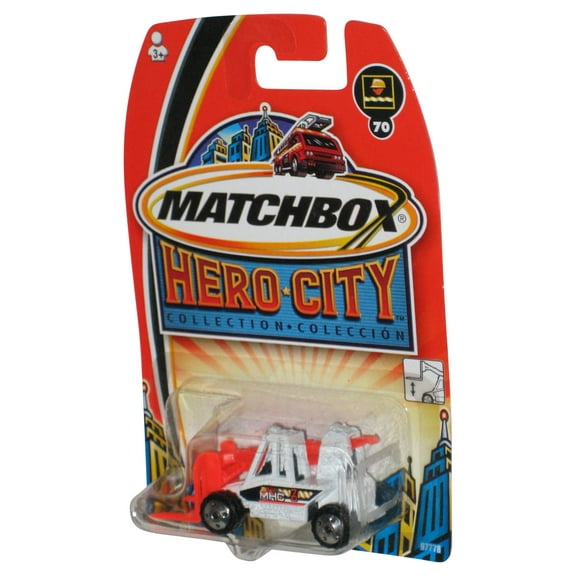 Matchbox Hero City (2003) White & Orange Forklift Construction Toy #70