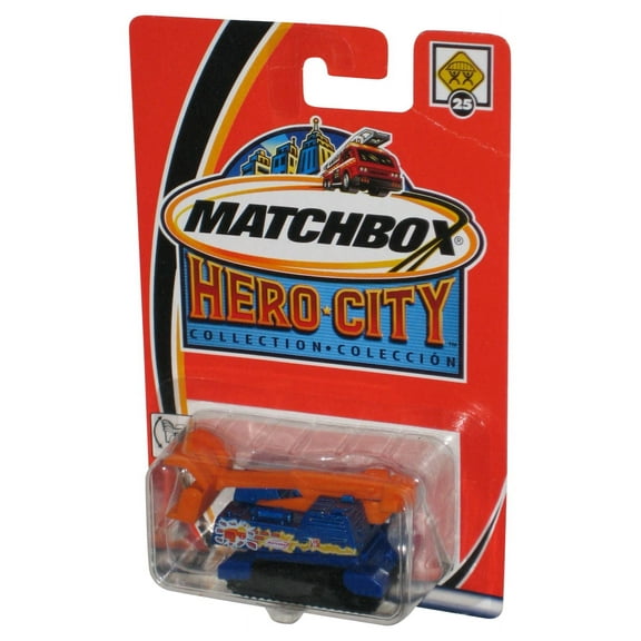 Matchbox Hero City Collection (2002) Blue & Orange Demolition Machine Toy #25