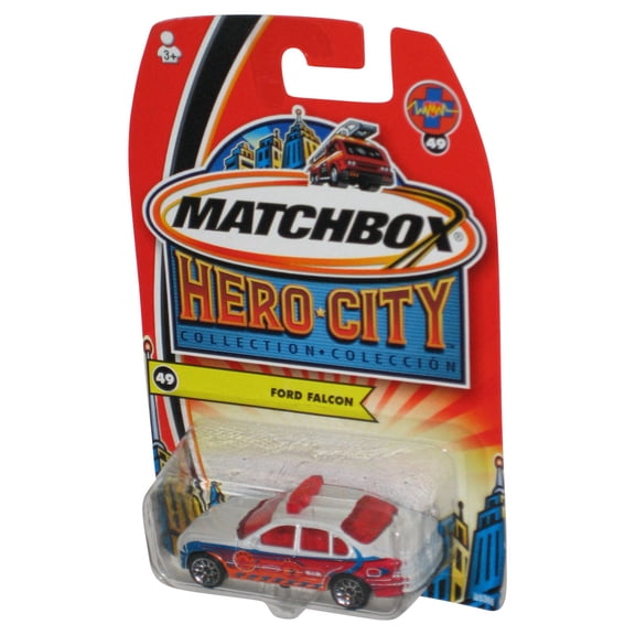 Matchbox Hero City Collection (2003) White Ford Falcon Toy Car #49