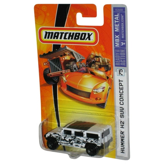 Matchbox Hummer H2 SUV Concept (2006) Army Patrol Camo Camouflage White Toy #75