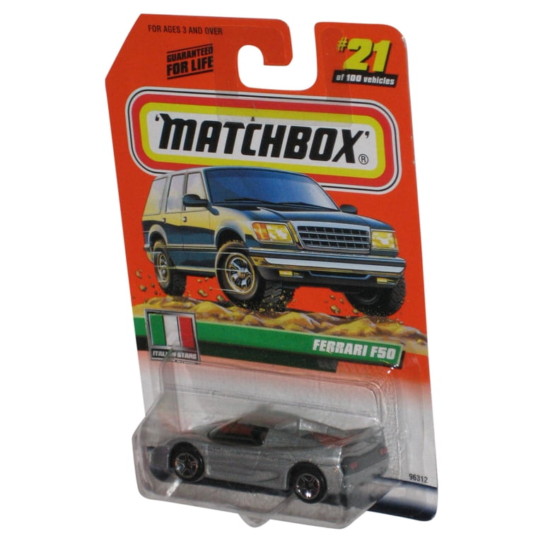Matchbox Italian Stars (1999) Ferrari F50 Silver Toy Car #21/100