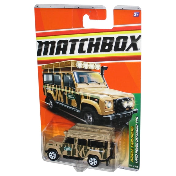 Matchbox Jungle Explorers (2009) Tan Beige Land Rover Defender 110 Toy Car 100/100
