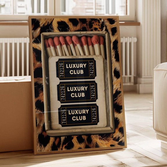 Matchbox Leo.Pard Print Bar Cart Decor Wall Art UNFRAMED PAPER POSTER, Home Decor