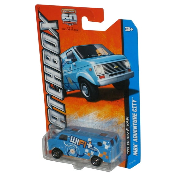 Matchbox MBX Adventure City (2012) Blue '75 Chevy Van Toy 40/120