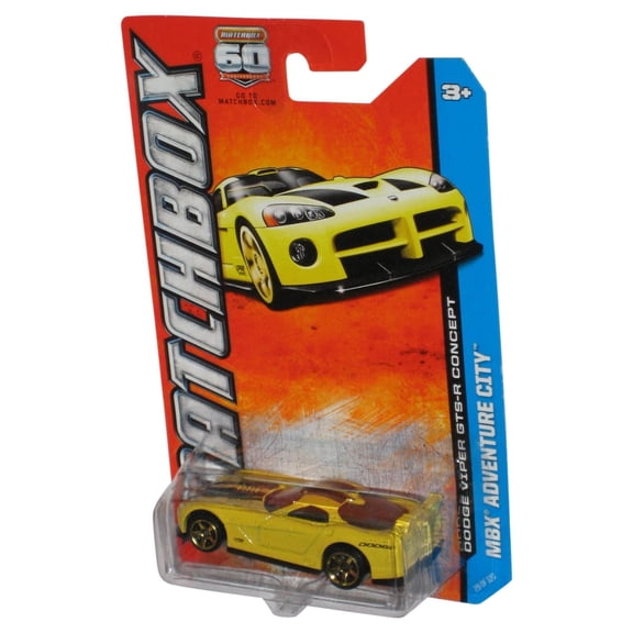 Matchbox MBX Adventure City (2012) Yellow Dodge Viper GTS-R Concept Toy Car 29/120