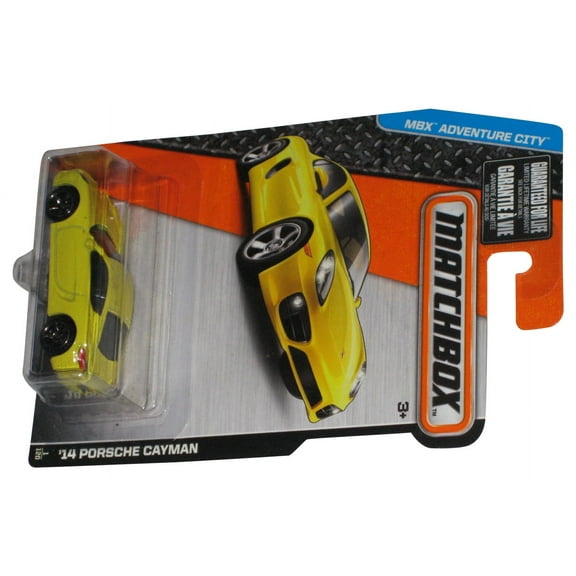 Matchbox MBX Adventure City (2014) Yellow '14 Porsche Cayman Toy Car 1/120