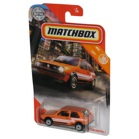 Matchbox MBX City (2019) Orange Volkswagen Golf MK 1 Car 8/100