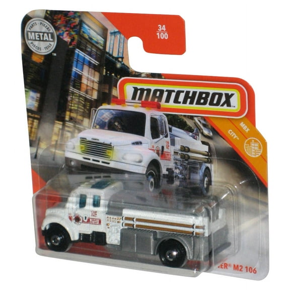 Matchbox MBX City (2019) White Freightliner M2 106 Toy Truck 34/100 - (Short Card)
