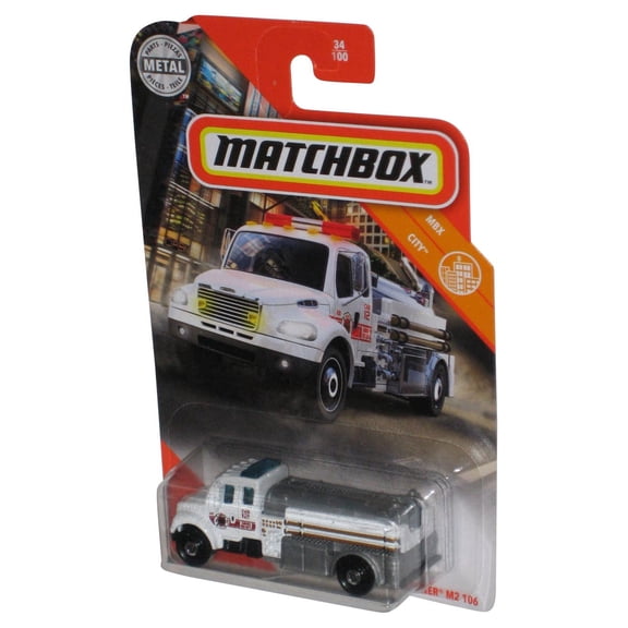 Matchbox MBX City (2019) White Freightliner M2 106 Toy Truck 34/100 - (Short Card)