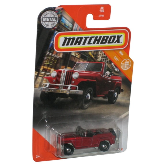 Matchbox MBX City (2020) 1948 Willys Jeepster Red Metal Toy Car 38/100