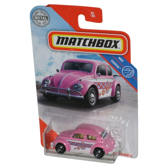 Matchbox MBX Coastal (2019) Pink 1962 Volkswagen Beetle Toy Car 86/100 - (Cracked Plastic)