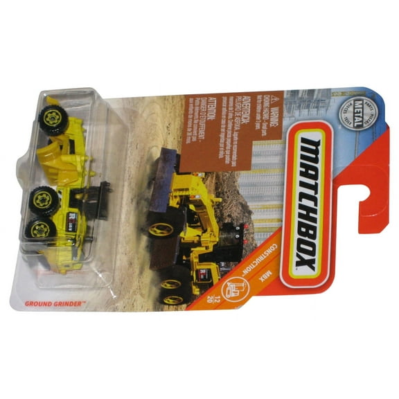 Matchbox MBX Construction 12/20 (2018) Yellow Ground Grinder Toy Vehicle 48/125