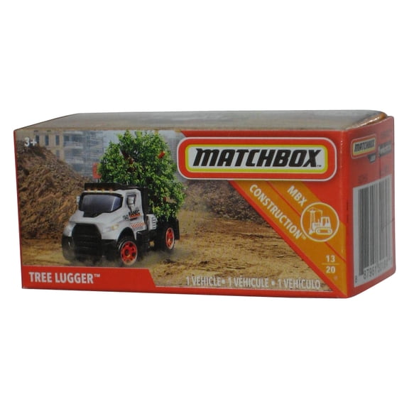 Matchbox MBX Construction 13/20 (2018) Power Grabs Box White & Orange Tree Lugger Toy 26/100