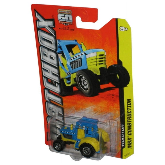 Matchbox MBX Construction (2012) Blue & Yellow Tractor Toy 57/120