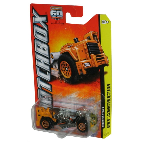 Matchbox MBX Construction (2012) Orange Scraper Die-Cast Toy 96/120