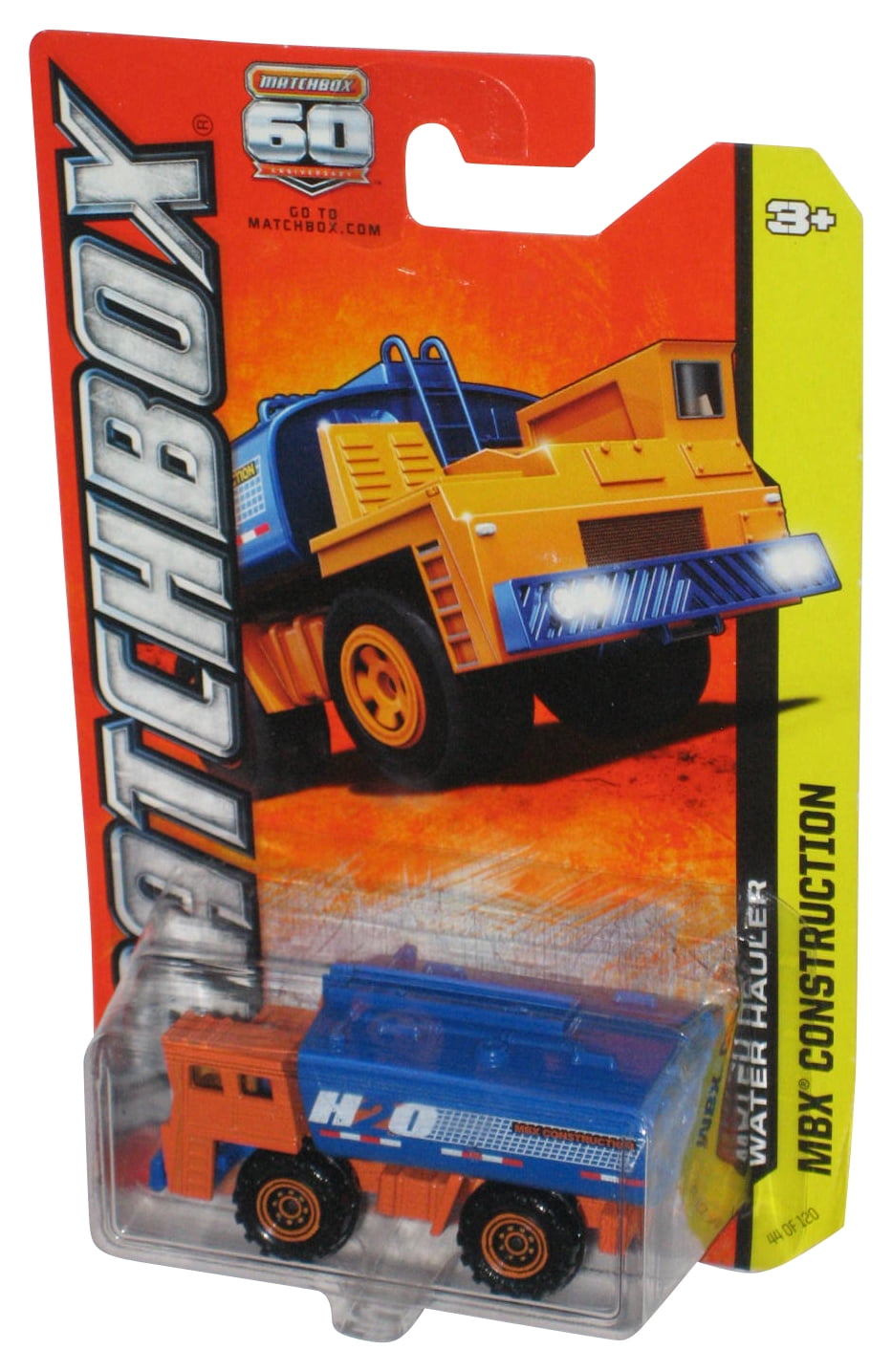 Matchbox MBX Construction 2012 Water Hauler Orange Blue Toy