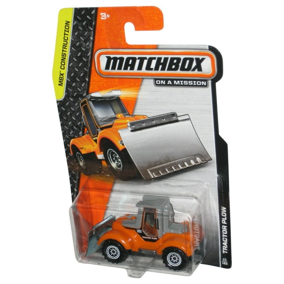 Matchbox MBX Construction (2013) Orange & Gray Tractor Plow Toy 25/120