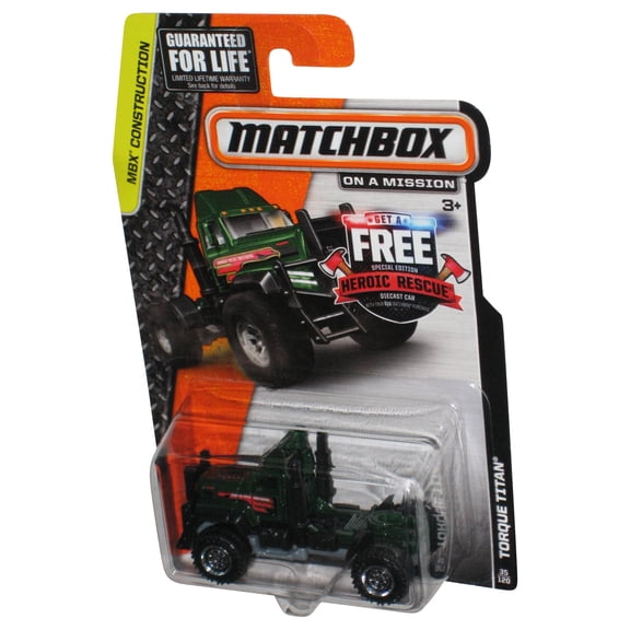 Matchbox MBX Construction (2014) Green Torque Titan Truck Toy 35/120 - (Expired Free Offer Card)