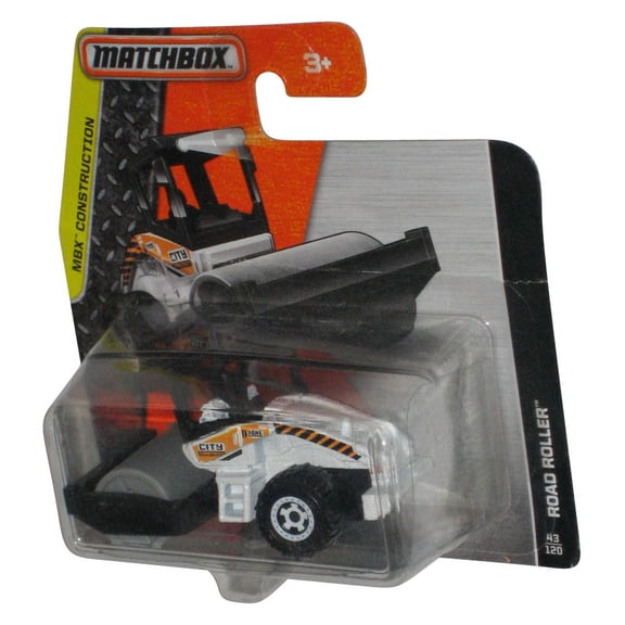 Matchbox MBX Construction (2015) White Road Roller Toy Vehicle 43/120 - (Short Card)