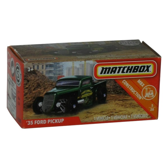 Matchbox MBX Construction 5/20 (2018) Power Grabs Box Green '35 Ford Pickup Truck 21/100