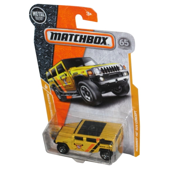 Matchbox MBX Construction 8/20 (2017) Yellow Hummer H2 SUV Concept Car 43/125
