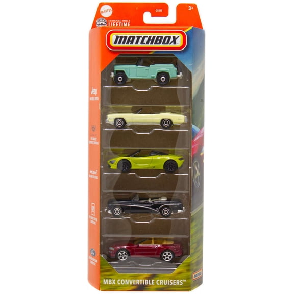 Matchbox MBX Convertible Cruisers Diecast Vehicle 5-Pack
