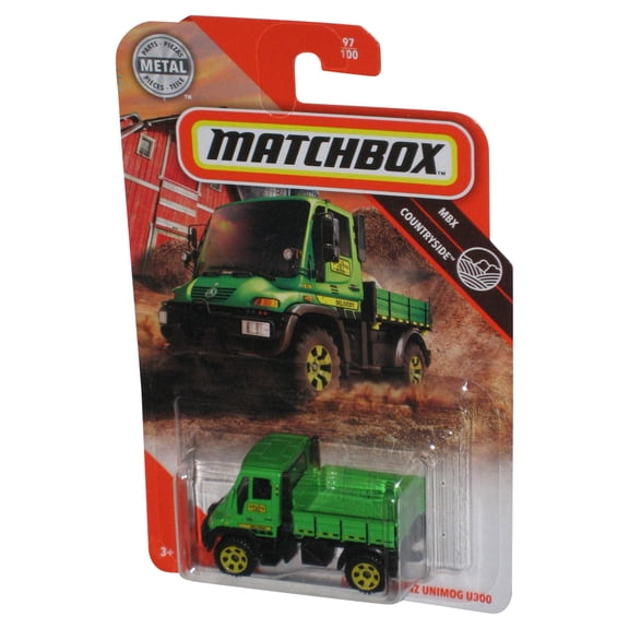 Matchbox MBX Countryside (2019) Green Mercedes-Benz Unimog U300 Toy Truck 97/100