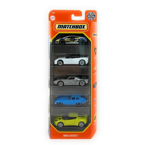 Matchbox MBX Exotics 5 Pack 1:64 Die-Cast Vehicle Set