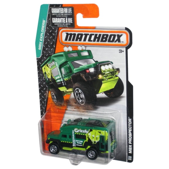 Matchbox MBX Explorers (2015) Green Prospector Toy Truck 108/120 - (Grizzly Backcountry)