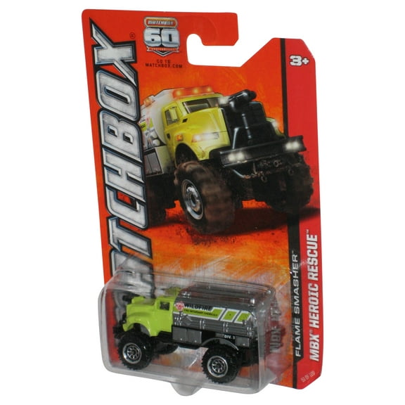 Matchbox MBX Heroic Rescue (2012) Green Flame Smasher Toy Truck 51/120