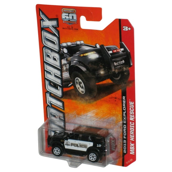 Matchbox MBX Heroic Rescue 2013 Ford Explorer Black Police Toy Vehicle 36/120