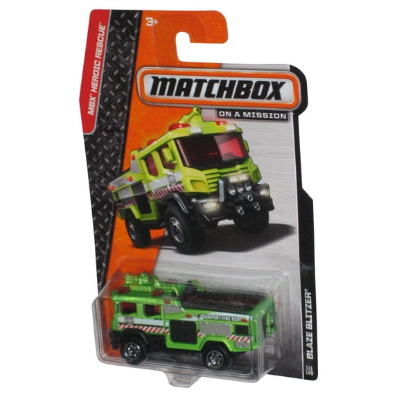 Matchbox MBX Heroic Rescue (2013) Green Blaze Blitzer Toy Truck #111/120
