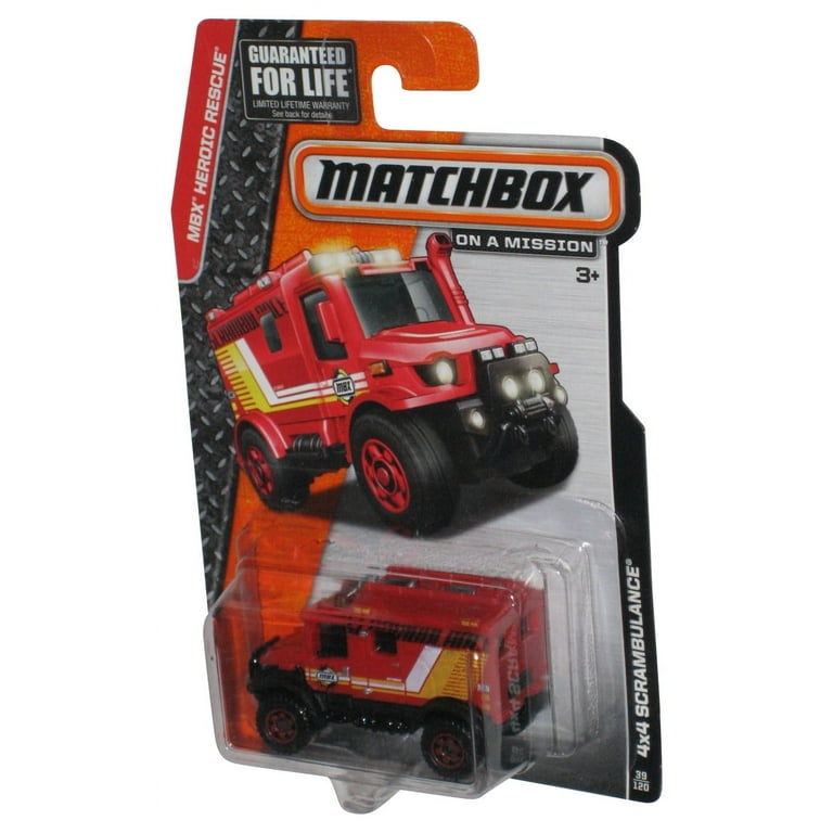 Matchbox MBX Heroic Rescue (2013) Red 4x4 Scrambulance Toy 39/120