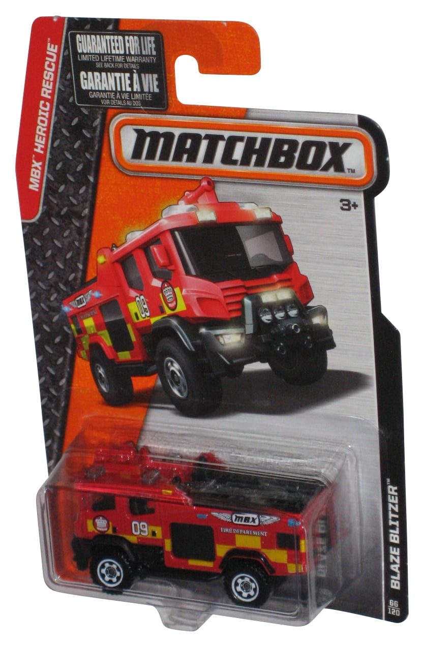 Matchbox MBX Heroic Rescue (2014) Red Blaze Blitzer Toy Truck 66/120 ...