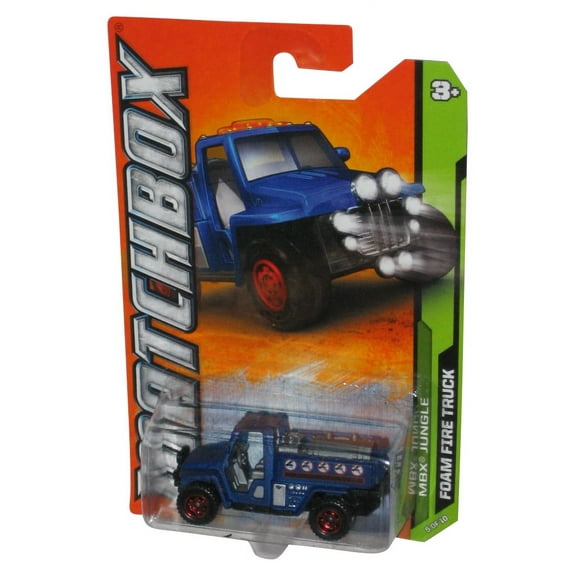 Matchbox MBX Jungle (2011) Blue Foam Fire Truck Toy Vehicle 5/10