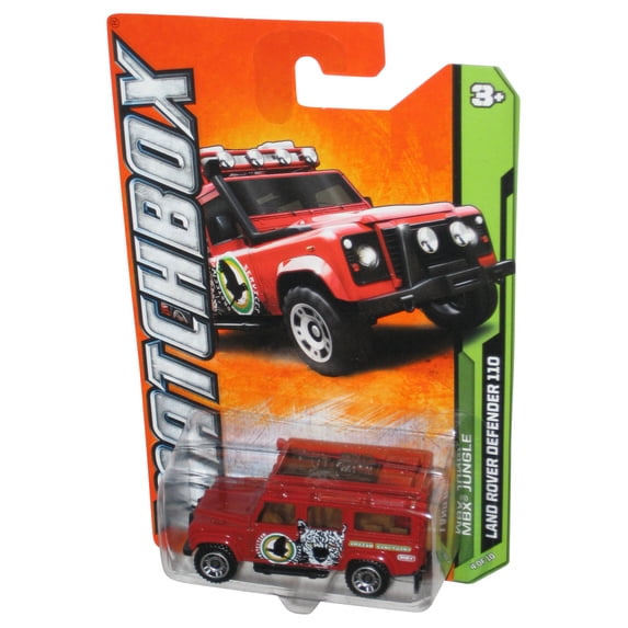 Matchbox MBX Jungle (2011) Red Land Rover Defender 110 Toy Car 104/120